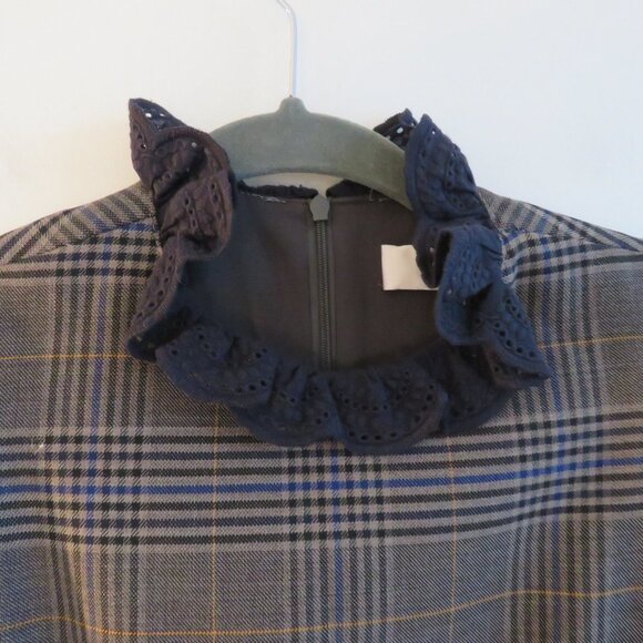 SEA NEW YORK Wool Blend Plaid Dark Academia Shift Dress Officecore - Size US 0 - Picture 8 of 16